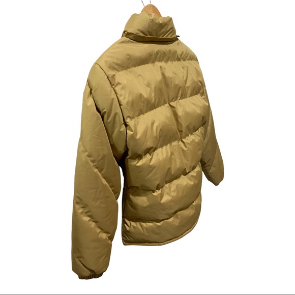 SAIPING HIGH QUALITY FASHION GOLD FULL ZIP VELCRO QUILTED PUFFER JACKET SIZE S/P - Picture 13 of 16